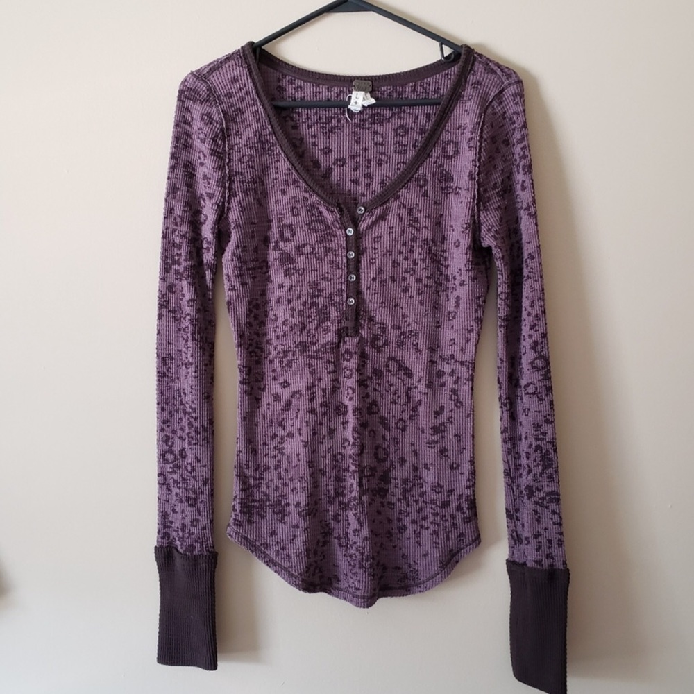 Purple Animal Print Free People Thermal